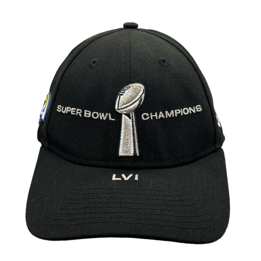 Super Bowl LVI Champions Hat Adjustable Snapback Black Embroidered Cap One Size